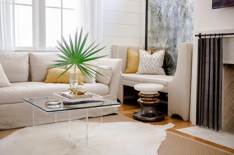 Living Room With Palm Leaf