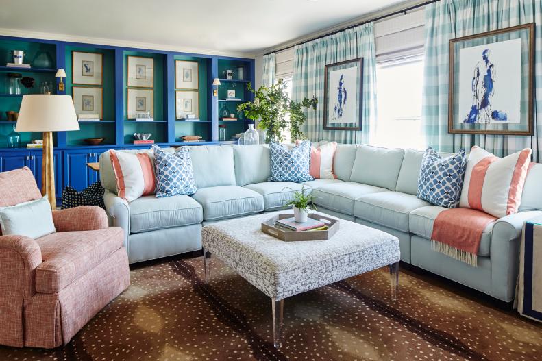 Blue Eclectic Living Room