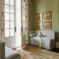 Green Traditional Foyer With Paneling