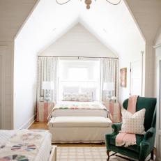 Floral Patterns, Pink Hues Add Feminine Touch to Guest Bedroom