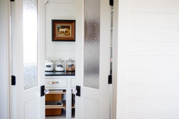 French Doors With Frosted Glass Open To Pantry Hgtv