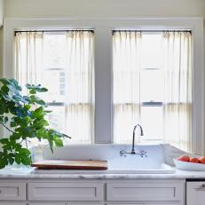 Farmhouse Kitchen Sink and Green Branch