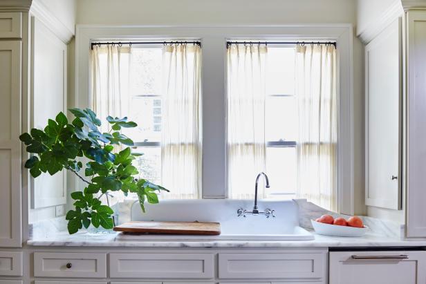 Farmhouse Sink and Green Branch