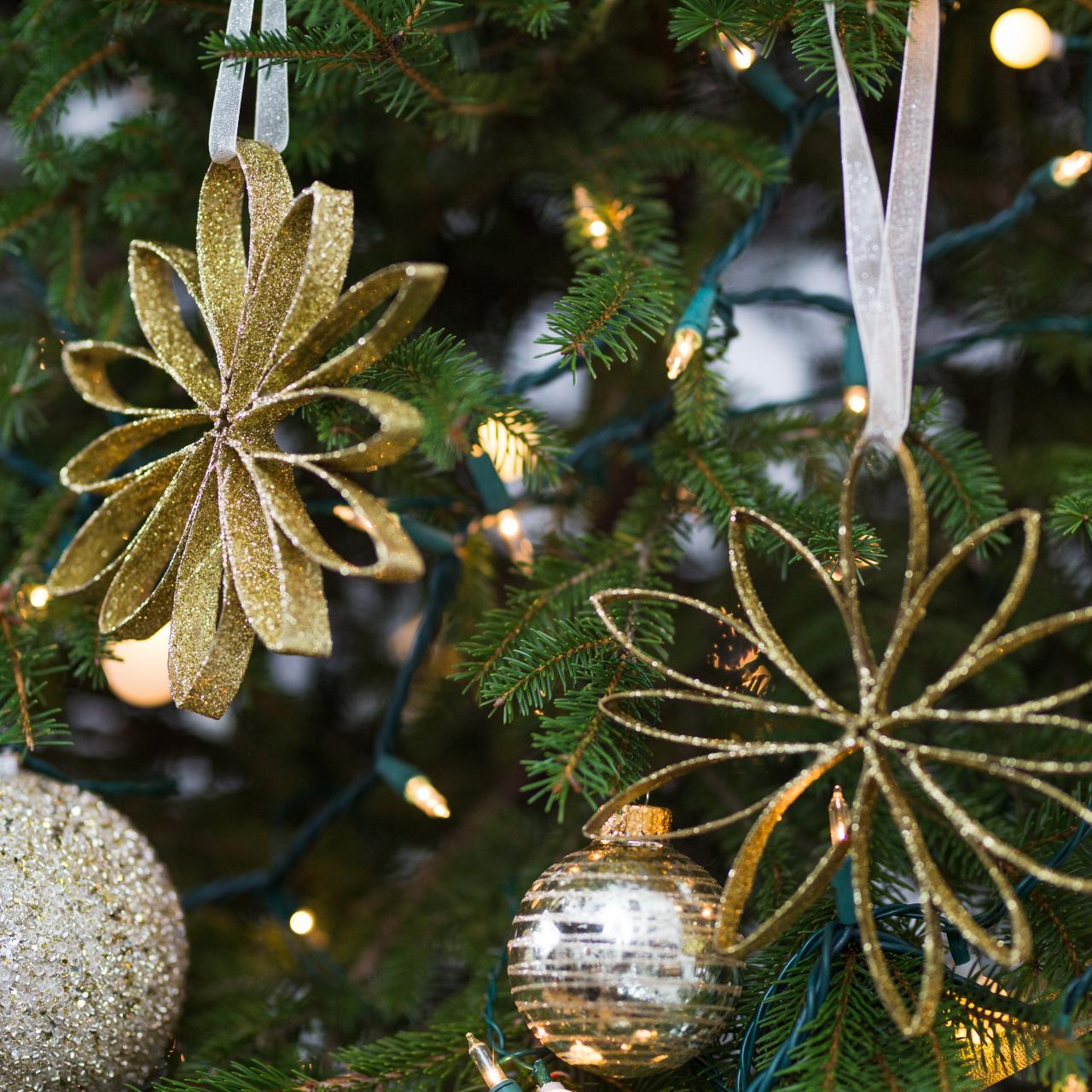 Naler Christmas Glitter Snowflake Ornaments for Christmas Tree