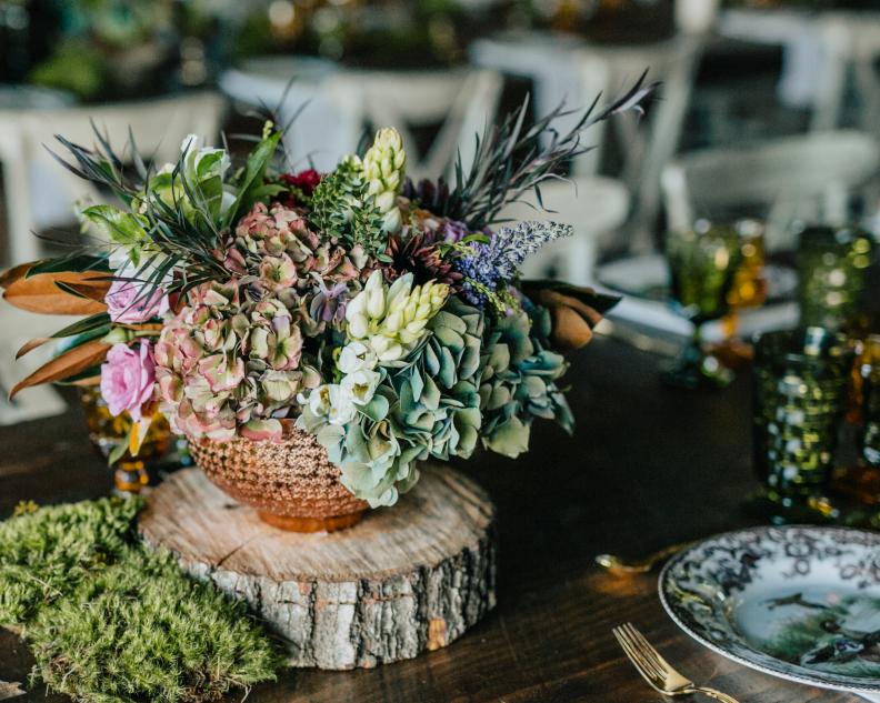 Rustic Thanksgiving Tablescape with Texture and Jewel Tones