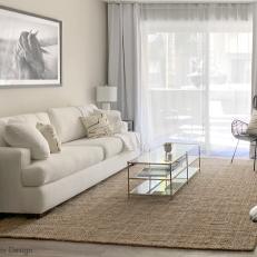 Neutral Contemporary Living Room With Horse Photo