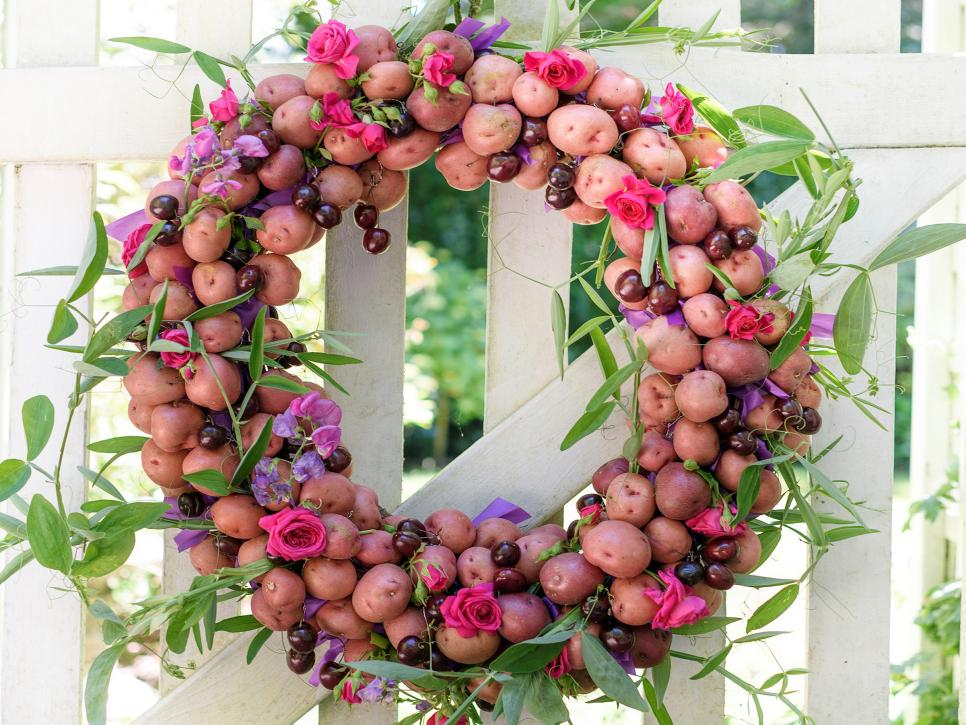 Purple Potatoes and Black Cherries Wreath