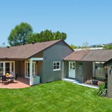 Backyard and Brown House Exterior