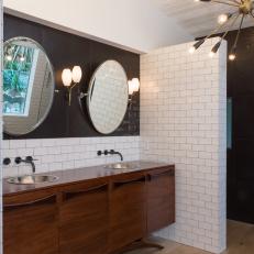 Midcentury Modern Double Vanity Bathroom