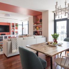 Coral Accent Wall Infuses D.C. Condo With Warmth