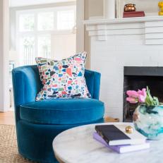 Contemporary Living Room With Confetti Pillow