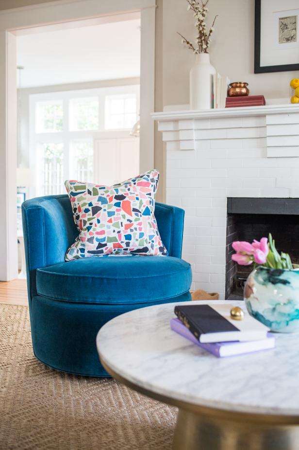Contemporary Living Room With Confetti Pillow HGTV