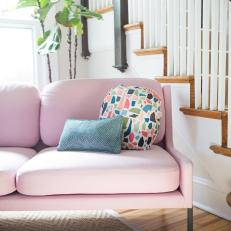 Pink Sofa in Foyer