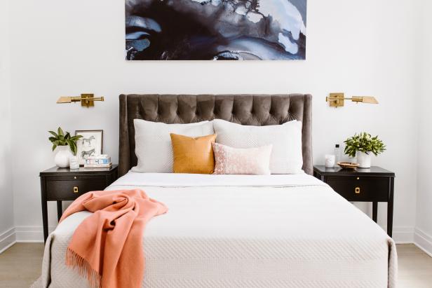 Master Bedroom With Pink Throw