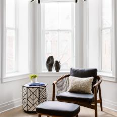 Bay Window Sitting Area With Black Chair