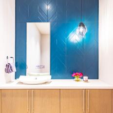 Colorful and Textured Powder Bathroom