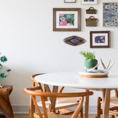 Eclectic Dining Area With Midcentury Modern Chairs