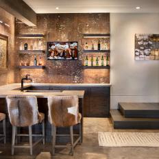 Wood Panels Add Natural Touch to Modern Bar