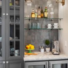 Gray Bar With Glass Shelves