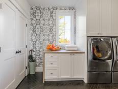 Laundry Room With Wallpaper