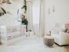 Shabby Chic Nursery With Floral Wallpaper