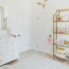 Shabby Chic Nursery With Gold Shelf