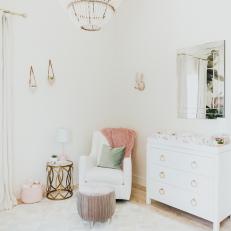 White Nursery With Chandelier