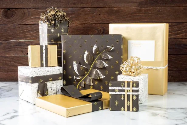 HGTV shows you clever ways to use wrapping paper to wrap and embellish your gifts.