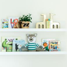 Floating Shelves With Kids' Books