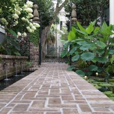 Brick Walkway With Ponds