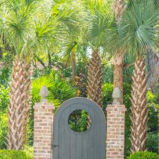 Wood Gate and Palm Trees
