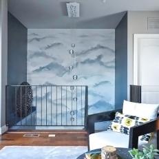 Sitting Area With Cloud Mural