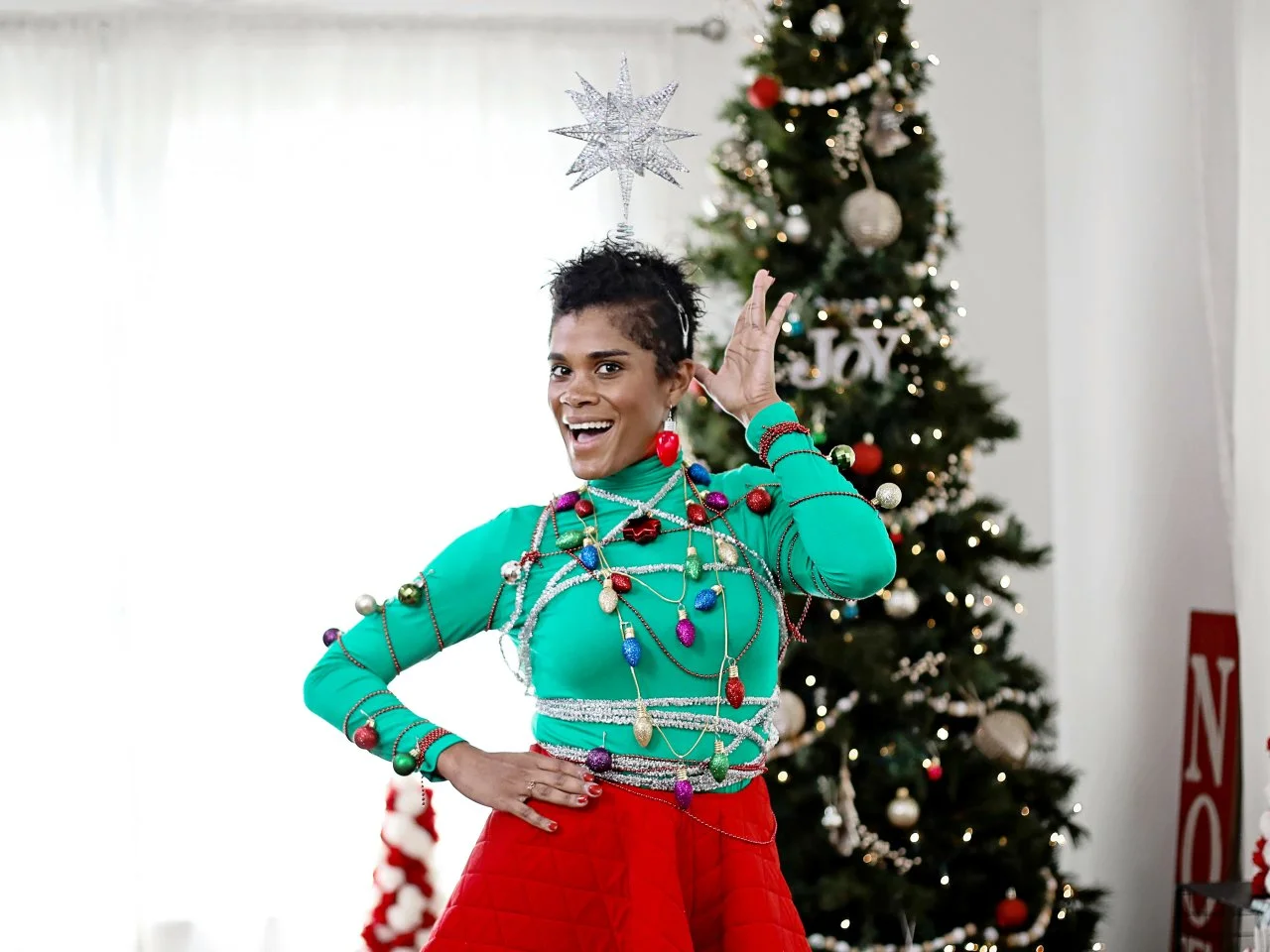 white christmas dresses Decorated Christmas Tree Dress main image 1
