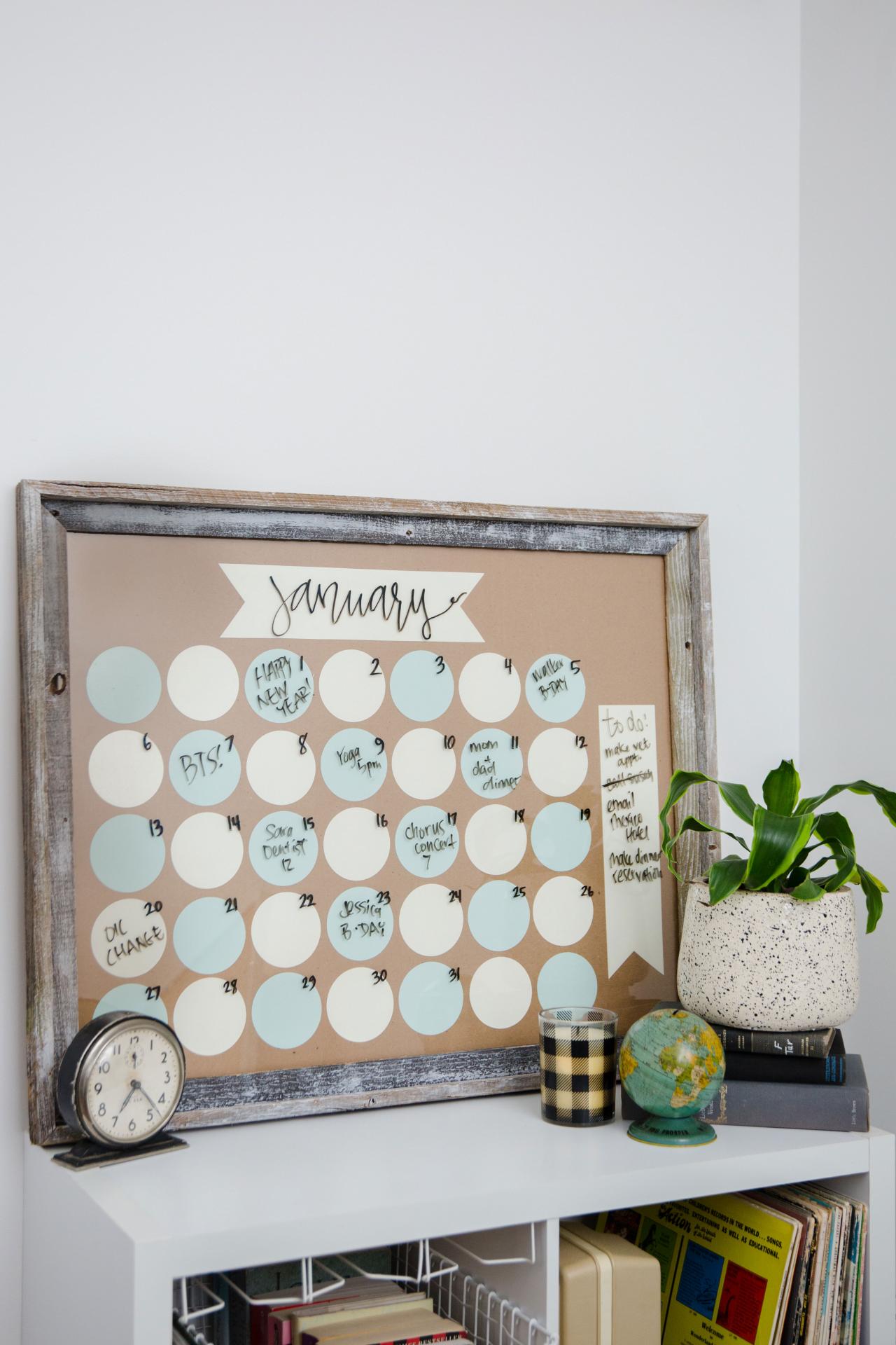 DIY Dry Erase Wall Calendar HGTV DIY Dry Erase Wall Calendar HGTV