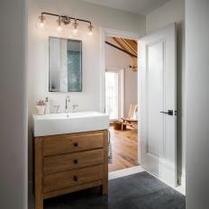 Bathroom With Rustic Wood Vanity