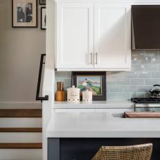 White Kitchen Cabinets and Gray Backsplash