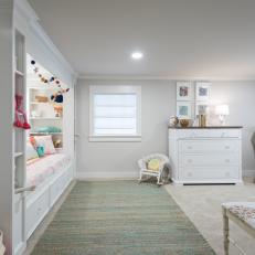 Contemporary Girl's Room with White Dresser 