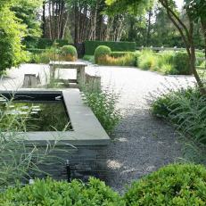 Reflecting Pond Surrounded By Plants