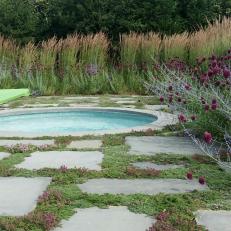 Circular Spa With Wildflowers