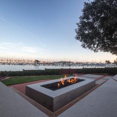 Concrete Fire Pit With Bay View