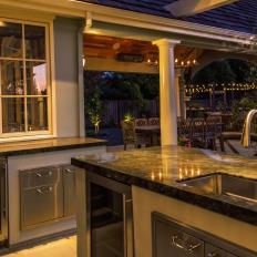Outdoor Kitchen With Stone Countertops