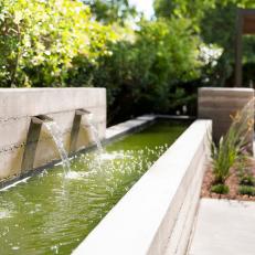 Polished Concrete Wall & Water Feature