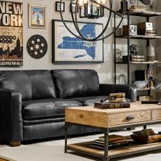 Leather Sofa Completes A Contemporary Living Room Look