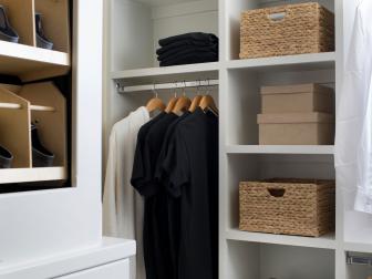 Walk-In Closet With Baskets