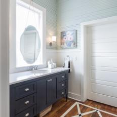 Rustic Neutral Master Bathroom with White Beadboard