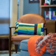 Fringed Orange Throw and Bright Pillow