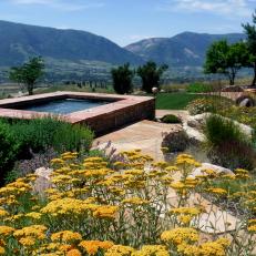 Garden and Hot Tub With Mountain View