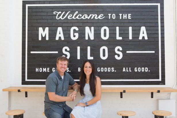 As seen on FIxer Upper, Chip and Joanna Gaines on the patio of the Bakery. (After)
