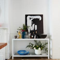 Bar Table With Black and White Art