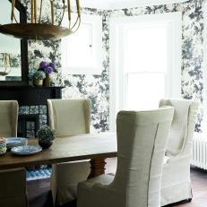 Shabby Chic Dining Room With Linen Chairs